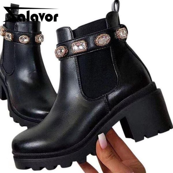 boots zalavor fashion women shoes ankle thick high heels crystal cool outdoor mixed color ladies footwear size 35-43, Black
boots zalavor fashion women shoes ankle thick high heels crystal cool outdoor mixed color ladies footwear size 35-43, Black