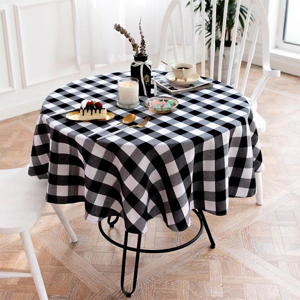 fabric cotton linen round plaid tablecloth black plaid desk table covers cloth for tabledining room home kitchen decoration
fabric cotton linen round plaid tablecloth black plaid desk table covers cloth for tabledining room home kitchen decoration