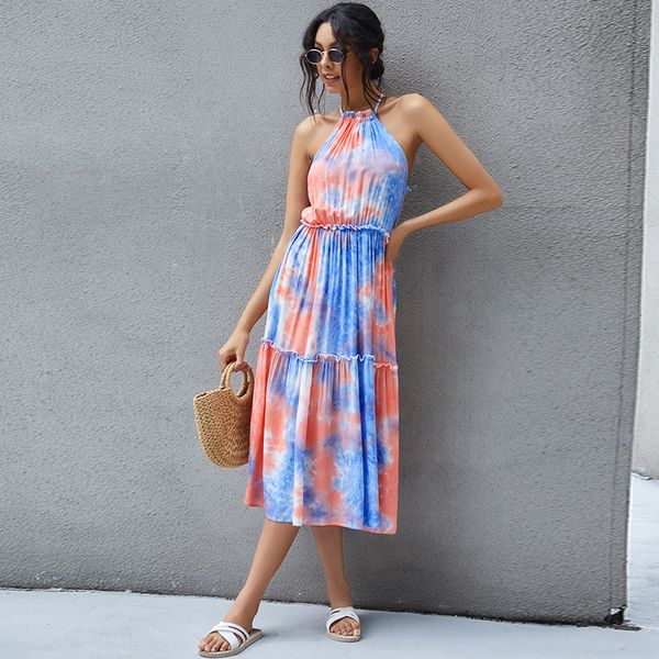 2021 new summer sleeveless tie-dye halter women casual high wasit backless spaghetti strap msoc, Black;gray
2021 new summer sleeveless tie-dye halter women casual high wasit backless spaghetti strap msoc, Black;gray