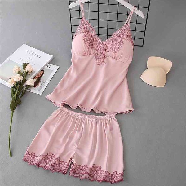 summer women pajamas sets with shorts silk homewear satin pijama sleeveless pyjamas thin sleepwear chest pads, Black;red
summer women pajamas sets with shorts silk homewear satin pijama sleeveless pyjamas thin sleepwear chest pads, Black;red