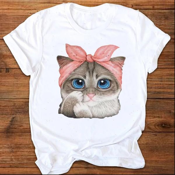 women graphic cat make up cartoon animal 90s summer fall printing print clothes lady female t shirt womens t shirt, White
women graphic cat make up cartoon animal 90s summer fall printing print clothes lady female t shirt womens t shirt, White