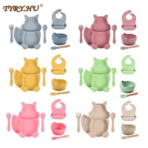 6pcs silicone baby feeding set squirrel divided dinner tableware sucker bowl spoon fork set training feeding food utensil dishes g1210
6pcs silicone baby feeding set squirrel divided dinner tableware sucker bowl spoon fork set training feeding food utensil dishes g1210