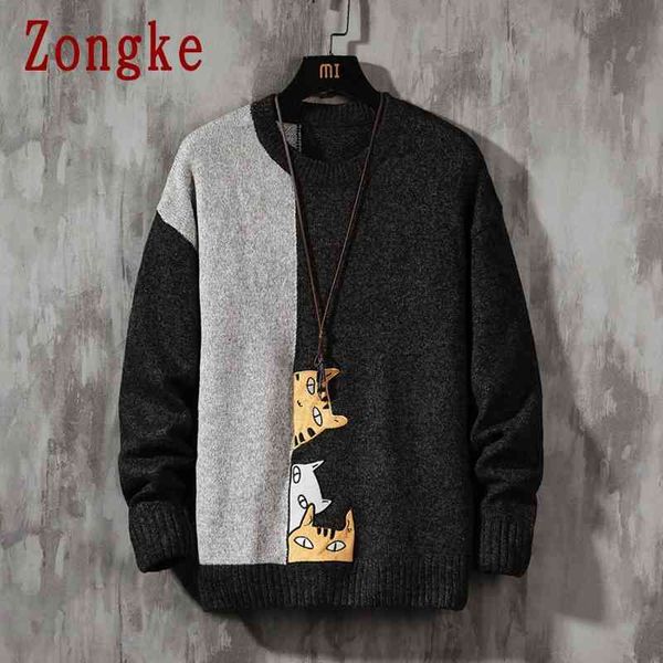 zongke cartoon cat knitted men winter cloth pullover mens s harajuku sweater 2021 new arrivals m-3xl, Black
zongke cartoon cat knitted men winter cloth pullover mens s harajuku sweater 2021 new arrivals m-3xl, Black