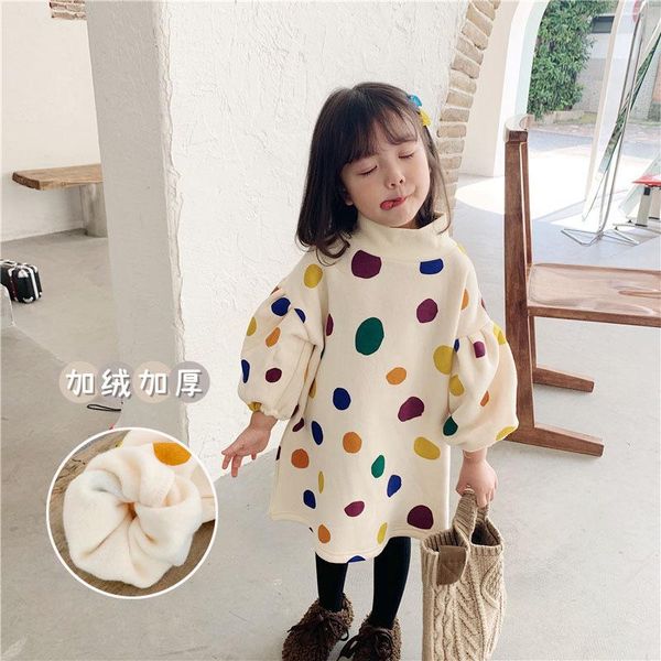 autumn winter 2021 fashion girls colorful dot printing loose dress puff sleeve fleece lining warm casual dresses, Red;yellow
autumn winter 2021 fashion girls colorful dot printing loose dress puff sleeve fleece lining warm casual dresses, Red;yellow