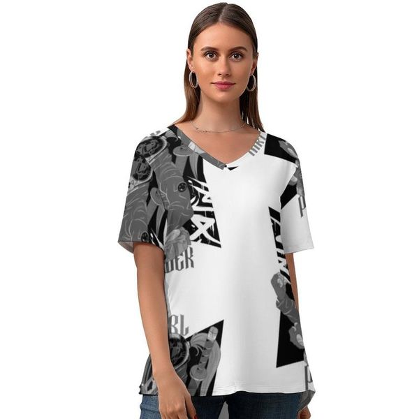 women's t-shirt females supporting t shirt street fashion pattern womens short sleeve v neck tee large size, White
women's t-shirt females supporting t shirt street fashion pattern womens short sleeve v neck tee large size, White