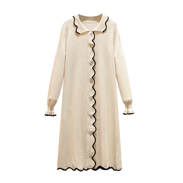 casual dresses 2021 autumn england style big yards dress fashion long knit graceful female spring vestido, Black;gray
casual dresses 2021 autumn england style big yards dress fashion long knit graceful female spring vestido, Black;gray