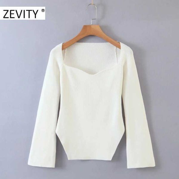 zevity women square collar solid knitting casual slim sweater female long sleeve side split pullover sweater s385 210603, White;black
zevity women square collar solid knitting casual slim sweater female long sleeve side split pullover sweater s385 210603, White;black