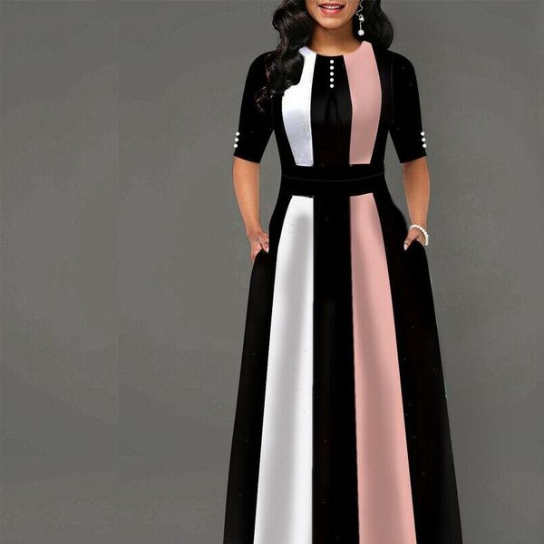 women dress summer autumn dress stripe evening long sleeve ladies long maxi dress plus size vestidos robe femme, Black;gray
women dress summer autumn dress stripe evening long sleeve ladies long maxi dress plus size vestidos robe femme, Black;gray