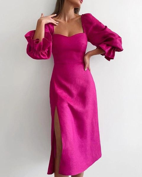 ethnic clothing insta summer long women dress solid mid calf club slash neck female puff sleeve ladies split party vestidos, Red
ethnic clothing insta summer long women dress solid mid calf club slash neck female puff sleeve ladies split party vestidos, Red