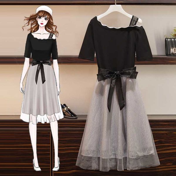 big size women's clothing fat sister 2020 summer new foreign style belly covering age reducing loose heart machine mesh dress, Black;gray
big size women's clothing fat sister 2020 summer new foreign style belly covering age reducing loose heart machine mesh dress, Black;gray