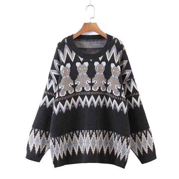 perhaps u women sweater knitted pullovers long sleeve crew neck gray white brown bear m0346 210529
perhaps u women sweater knitted pullovers long sleeve crew neck gray white brown bear m0346 210529