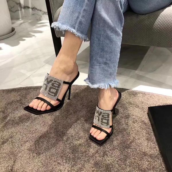 slippers women's shoes letters rhinestone square toe high heels women stiletto all-match word with sandals and, Black
slippers women's shoes letters rhinestone square toe high heels women stiletto all-match word with sandals and, Black