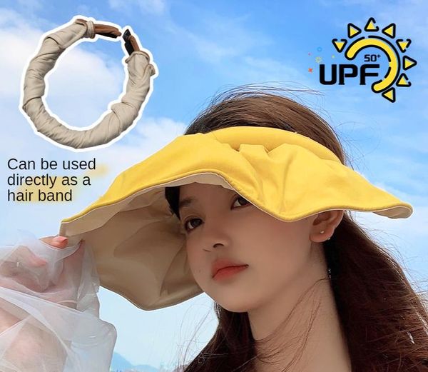 wide brim hats color sunscreen shell hat women simple empty big sun protection sun-proof cap hair band, Blue;gray
wide brim hats color sunscreen shell hat women simple empty big sun protection sun-proof cap hair band, Blue;gray