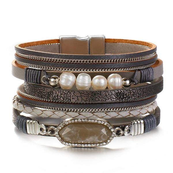 tennis amorcome fashion multilayer chain pearl beads braided wrap bracelet natural stone charm leather bracelets for women jewelry gift, Golden;silver
tennis amorcome fashion multilayer chain pearl beads braided wrap bracelet natural stone charm leather bracelets for women jewelry gift, Golden;silver