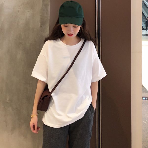 women's t-shirt 2021 summer new simple multi-function round neck solid color student short sleeve t-shirt women's loose fit, White
women's t-shirt 2021 summer new simple multi-function round neck solid color student short sleeve t-shirt women's loose fit, White