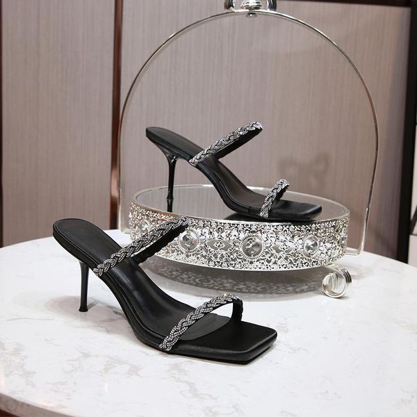 slippers thin heels casual glitter slides shoes woman 2021 low pantofle heeled mules luxury jelly high rome scandals fabric, Black
slippers thin heels casual glitter slides shoes woman 2021 low pantofle heeled mules luxury jelly high rome scandals fabric, Black
