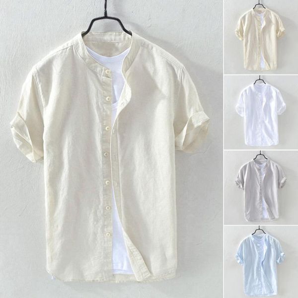 men's casual shirts linen short sleeve summer solid loose blouse male cotton holiday chemises homme, White;black
men's casual shirts linen short sleeve summer solid loose blouse male cotton holiday chemises homme, White;black