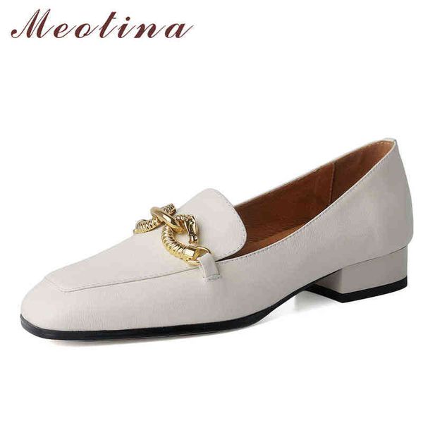 women's flat leather shoes casual with metal decoration spring and autumn white 220209, Black
women's flat leather shoes casual with metal decoration spring and autumn white 220209, Black