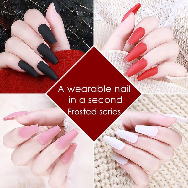 false nails 24pcs colorful fake matte tips press on long with glue coffin full cover manicure tools, Red;gold
false nails 24pcs colorful fake matte tips press on long with glue coffin full cover manicure tools, Red;gold