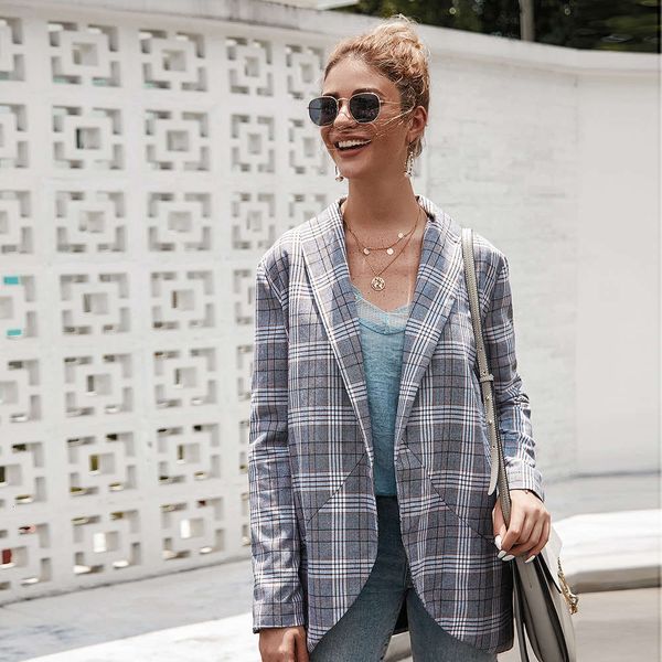 self developed and designed women's small suit autumn winter plaid temperament coat, Black;brown
self developed and designed women's small suit autumn winter plaid temperament coat, Black;brown
