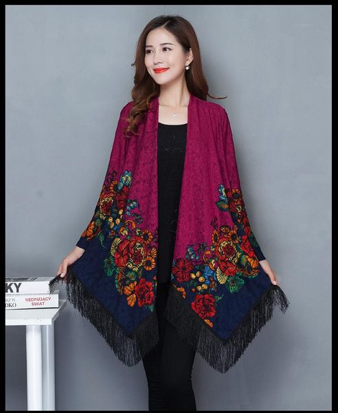 women's jackets spring and autumn national wind printing long section of loose big yards windbreaker jacket shawl, Black;brown
women's jackets spring and autumn national wind printing long section of loose big yards windbreaker jacket shawl, Black;brown