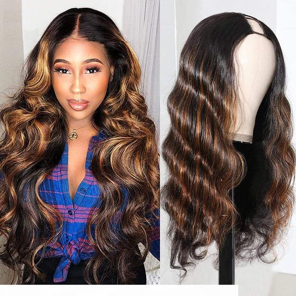 22" u part wig human hair body wave ombre highlinght 4 27 color human hair half wig for black women 150 density clip in one pieces, Black;brown
22" u part wig human hair body wave ombre highlinght 4 27 color human hair half wig for black women 150 density clip in one pieces, Black;brown