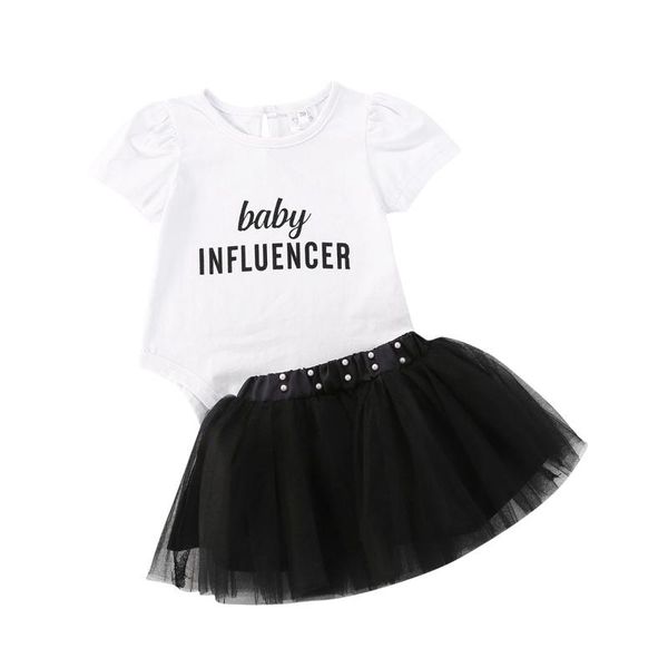 clothing sets baby girls summer short sleeve letter print romper multi-layer pearl embellished round neck skirt set white + black
clothing sets baby girls summer short sleeve letter print romper multi-layer pearl embellished round neck skirt set white + black