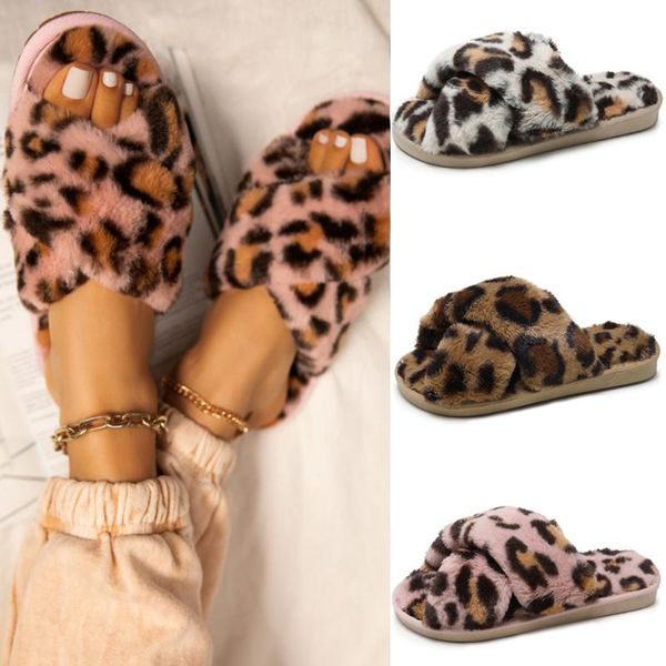 slippers fashion leopard flock women winter warm peep toe cross band hairy ladies soft plush faux fur flat home shoes, Black
slippers fashion leopard flock women winter warm peep toe cross band hairy ladies soft plush faux fur flat home shoes, Black