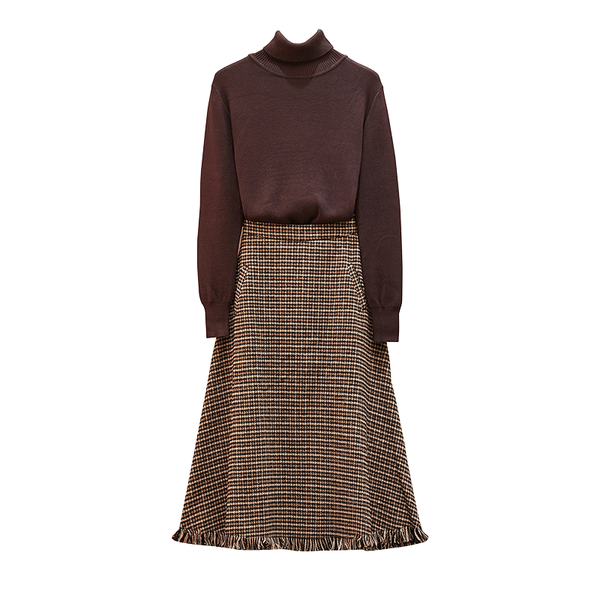 two piece dress plus size 4xl women knitted sweaters+plaid skirt sets autumn winter ladies clothes suit casual set, White
two piece dress plus size 4xl women knitted sweaters+plaid skirt sets autumn winter ladies clothes suit casual set, White