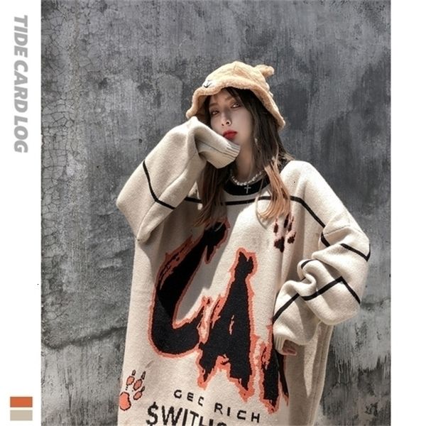 autumn and winter new long sleeve round neck thickened lazy wind female youth sweater cartoon graffiti pattern khaki sweater yh_yh_yh_cy, White;black
autumn and winter new long sleeve round neck thickened lazy wind female youth sweater cartoon graffiti pattern khaki sweater yh_yh_yh_cy, White;black