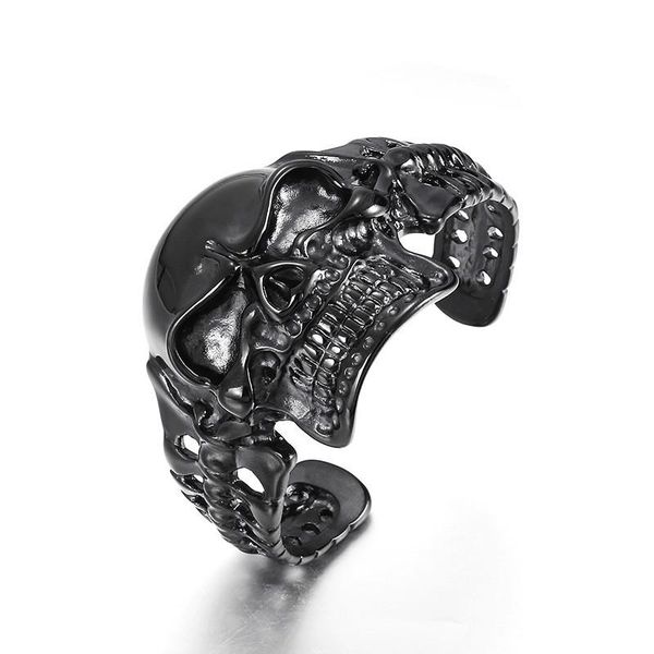 bangle european and american fashion atmosphere men's domineering punk style skull bracelet, Black
bangle european and american fashion atmosphere men's domineering punk style skull bracelet, Black