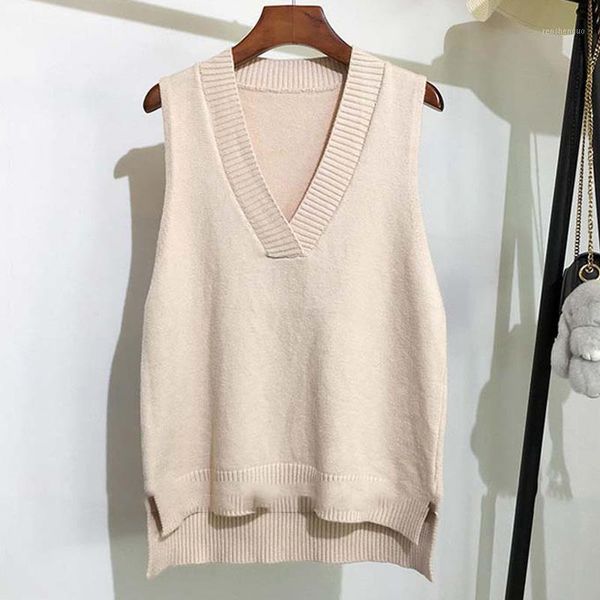 women's vests autumn knitted vest women v neck sweater ladies loose sleeveless jacket waistcoat winter female 2021, Black;white
women's vests autumn knitted vest women v neck sweater ladies loose sleeveless jacket waistcoat winter female 2021, Black;white