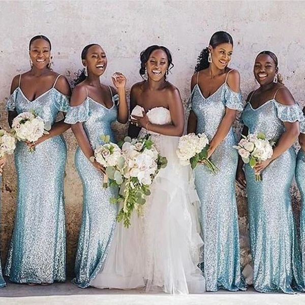 sparkly sequins baby blue long bridesmaid dresses elegant mermaid spaghetti straps ruffles plus size, White;pink
sparkly sequins baby blue long bridesmaid dresses elegant mermaid spaghetti straps ruffles plus size, White;pink