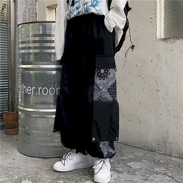 harajuku button pocket patchwork trousers street mens overalls retro loose high waist sports pants trousers fashionable, Black
harajuku button pocket patchwork trousers street mens overalls retro loose high waist sports pants trousers fashionable, Black