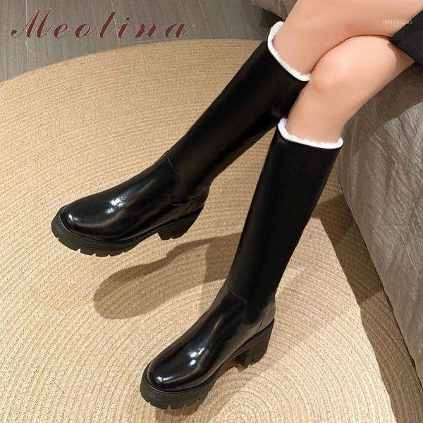 boots meotina women mid calf genuine leather platform thick heels slip on plush high heel warm female shoes black1, Black
boots meotina women mid calf genuine leather platform thick heels slip on plush high heel warm female shoes black1, Black