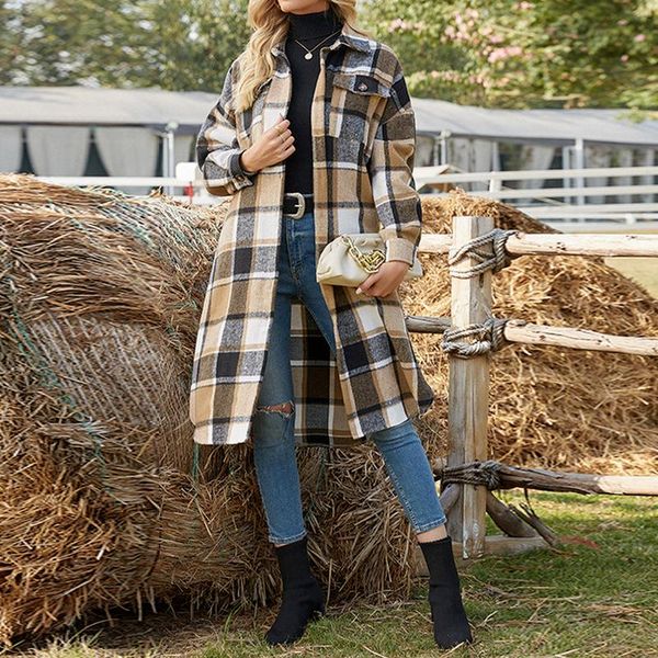 women's wool & blends coats and jackets women turn-down collar plus size streetwear long korean winter coat 2021 plaid g2930, Black
women's wool & blends coats and jackets women turn-down collar plus size streetwear long korean winter coat 2021 plaid g2930, Black