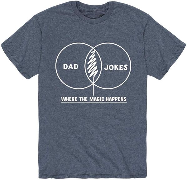 men's t-shirts dad joke venn diagram - short sleeve graphic t-shirt, White;black