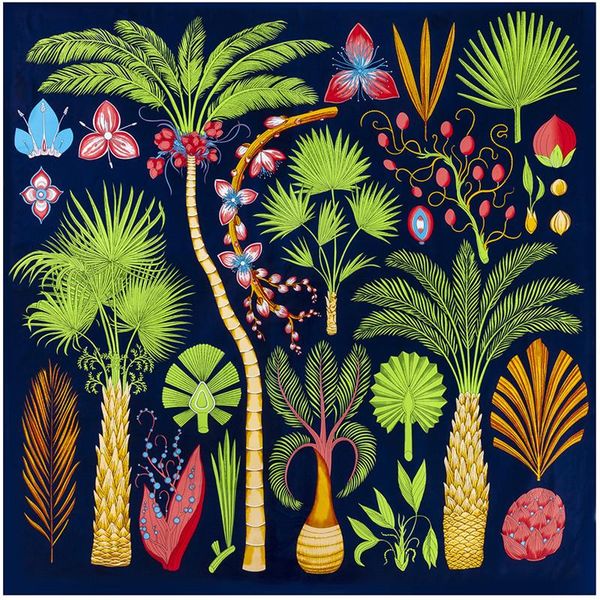 scarves 130cm*130cm palm iron tree print twill silk large square scarf for womens luxury design shawl finest material distinctive, Blue;gray
scarves 130cm*130cm palm iron tree print twill silk large square scarf for womens luxury design shawl finest material distinctive, Blue;gray