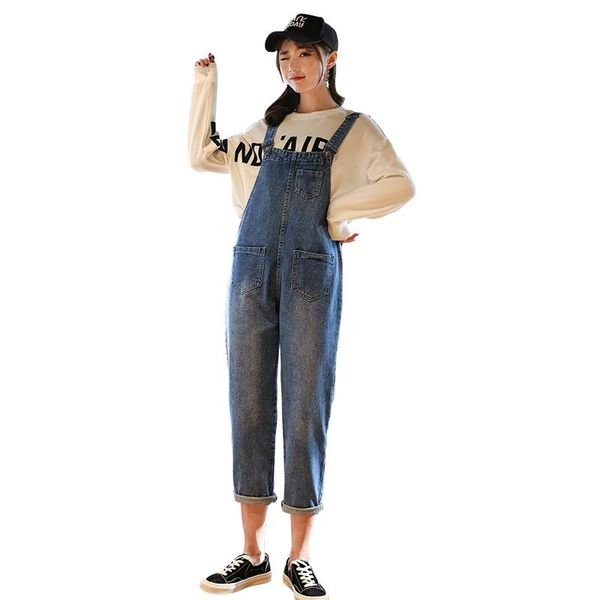 factory sale korean loose overalls for women winter spring cargo pants women jeans, Blue
factory sale korean loose overalls for women winter spring cargo pants women jeans, Blue