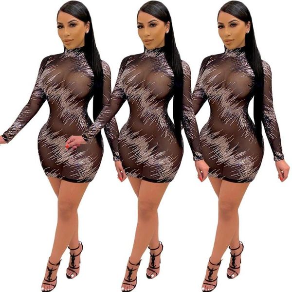 selling women skinny dress high neck long sleeve sequins mesh see through bodycon mini dresses for nightclub party autumn, Black;gray
selling women skinny dress high neck long sleeve sequins mesh see through bodycon mini dresses for nightclub party autumn, Black;gray