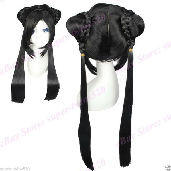 female black cosplay wig clothing wig with hair buns braids small tail cute hot, Slivery;golden
female black cosplay wig clothing wig with hair buns braids small tail cute hot, Slivery;golden