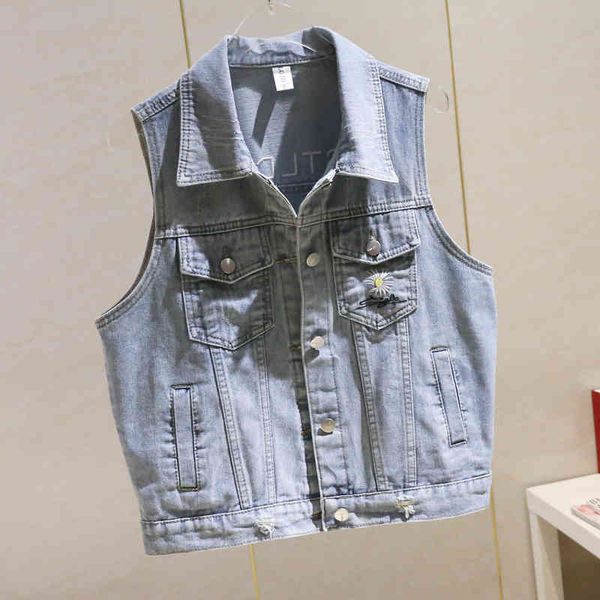 spring and autumn korean version of the hole loose denim jacket women's short wild daisy embroidery waistcoat 210525, Black;white
spring and autumn korean version of the hole loose denim jacket women's short wild daisy embroidery waistcoat 210525, Black;white