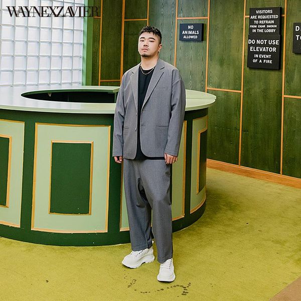 men's suits & blazers waynexzavier 2021 fashion casual blazer autumn spring slim fit suit oversize black grey men coat, White;black
men's suits & blazers waynexzavier 2021 fashion casual blazer autumn spring slim fit suit oversize black grey men coat, White;black