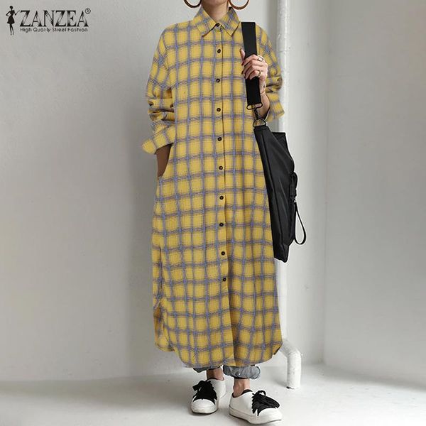 casual dresses zanzea 2021 femme long holiday street dress oversized autumn women full sleeved plaid printed baggy robe elegant vestidos, Black;gray
casual dresses zanzea 2021 femme long holiday street dress oversized autumn women full sleeved plaid printed baggy robe elegant vestidos, Black;gray