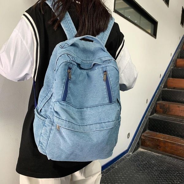 backpack women's denim simple junior high school student bag female japan and south korea woman shoulder bags
backpack women's denim simple junior high school student bag female japan and south korea woman shoulder bags