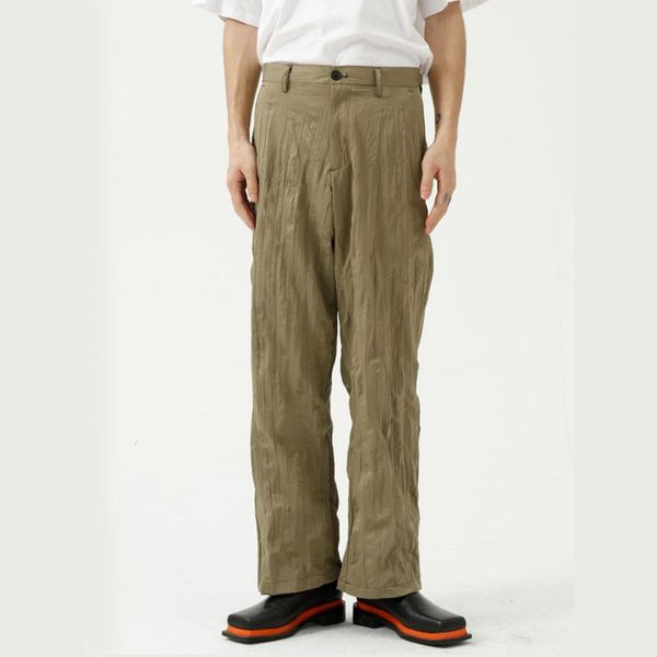 men's pants 2021 autumn folds fabric casual suit pant men korean fashion streetwear loose straight solid color trousers male, Black
men's pants 2021 autumn folds fabric casual suit pant men korean fashion streetwear loose straight solid color trousers male, Black