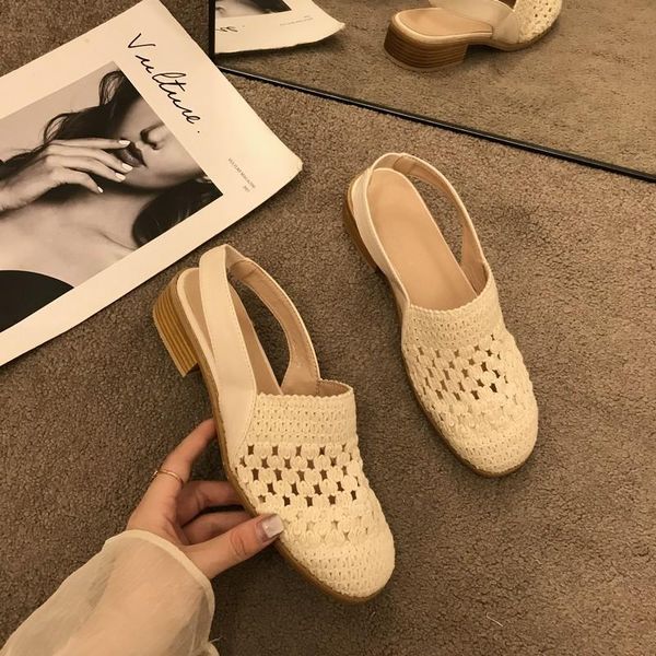 sandals hollow-out knitted women elastic band mules sandalias handmade weave flower slides chunky med high heels femmes sandales, Black
sandals hollow-out knitted women elastic band mules sandalias handmade weave flower slides chunky med high heels femmes sandales, Black