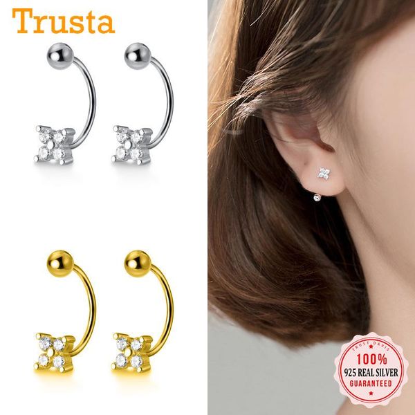stud trustdavis real 925 sterling silver fashion charm dazzling cz screw earrings for women wedding party fine jewelry ds191, Golden;silver
stud trustdavis real 925 sterling silver fashion charm dazzling cz screw earrings for women wedding party fine jewelry ds191, Golden;silver