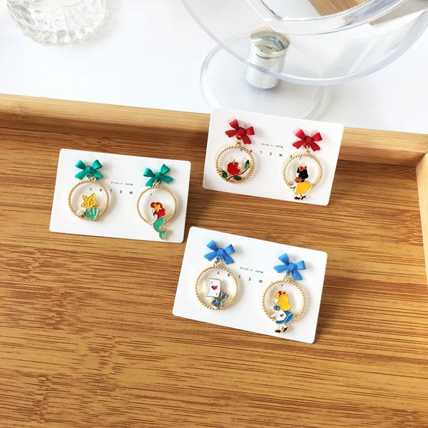 s925 sier needle lovely fugitive princess earrings fairy tale girl asymmetric bow 3614y5, Golden
s925 sier needle lovely fugitive princess earrings fairy tale girl asymmetric bow 3614y5, Golden