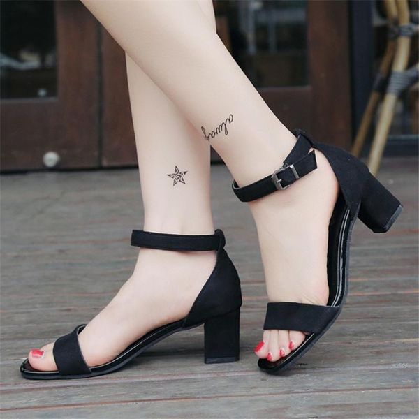 open toe square heel high heel suede sandals women 2021 new summer shoes woman temperament flock buckle ladies shoes female, Black
open toe square heel high heel suede sandals women 2021 new summer shoes woman temperament flock buckle ladies shoes female, Black